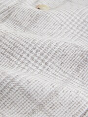 Grey/Ecru Regular Fit Smart Textured Check Double Breasted Blazer - Image 8 of 12
