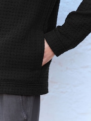 Negro - Smart Textured Shacket With Wool - Imagen 5 de 9