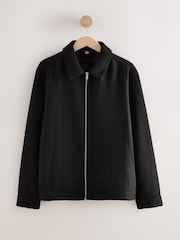 Negro - Smart Textured Shacket With Wool - Imagen 6 de 9