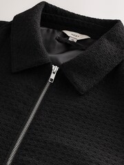 Negro - Smart Textured Shacket With Wool - Imagen 8 de 9