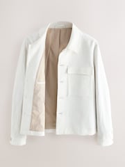 Blanco - Smart Linen Look Shacket - Imagen 2 de 4