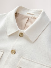 Blanco - Smart Linen Look Shacket - Imagen 3 de 4