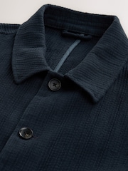 Azul marino - Smart Textured 100% Cotton Shacket - Imagen 8 de 9
