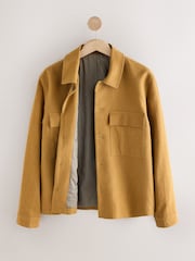 Tan Brown Smart Linen Look Shacket - Image 7 of 10