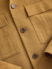 Tan Brown Smart Linen Look Shacket - Image 8 of 10