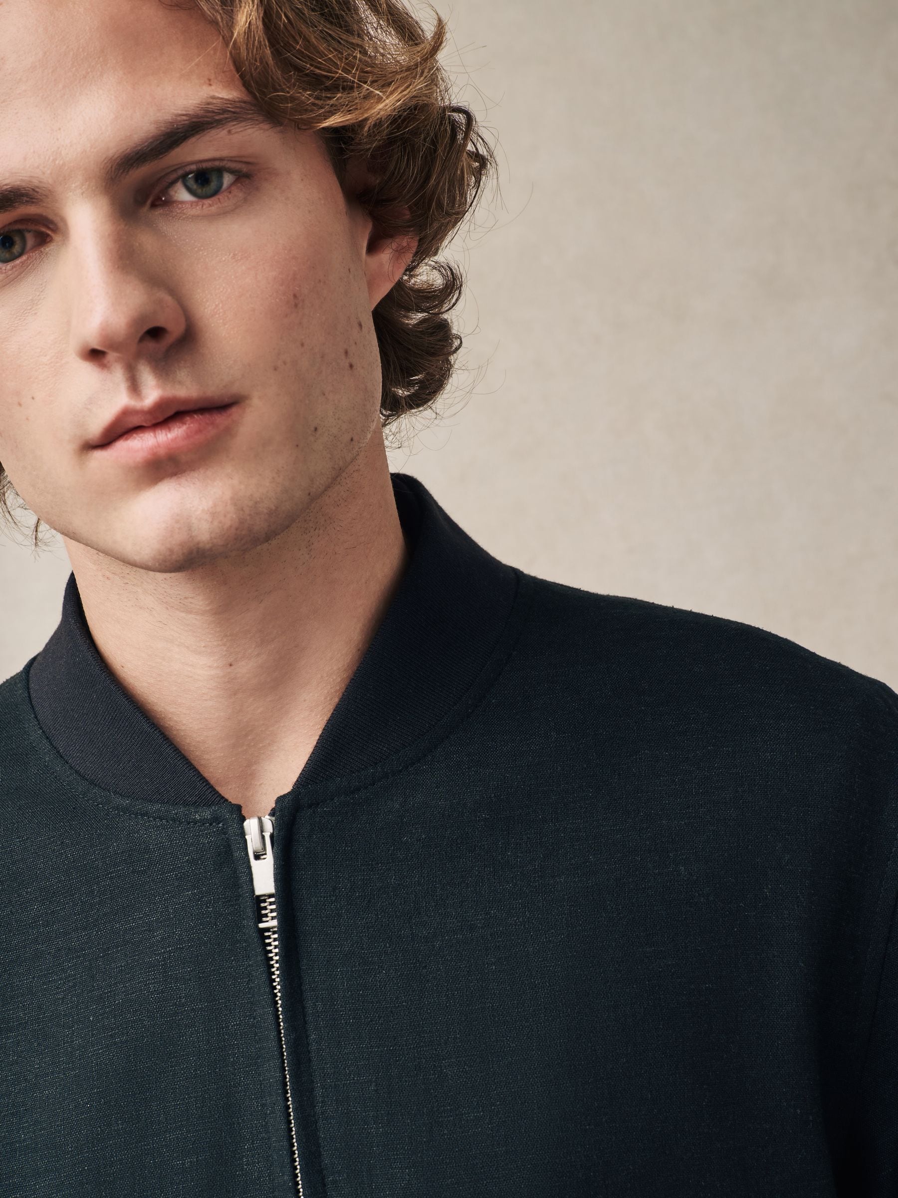 Buy Black Linen Blend Bomber Jacket from Next USA