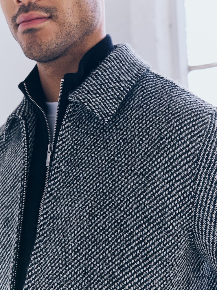 Black/White Textured Shacket - Image 3 of 6