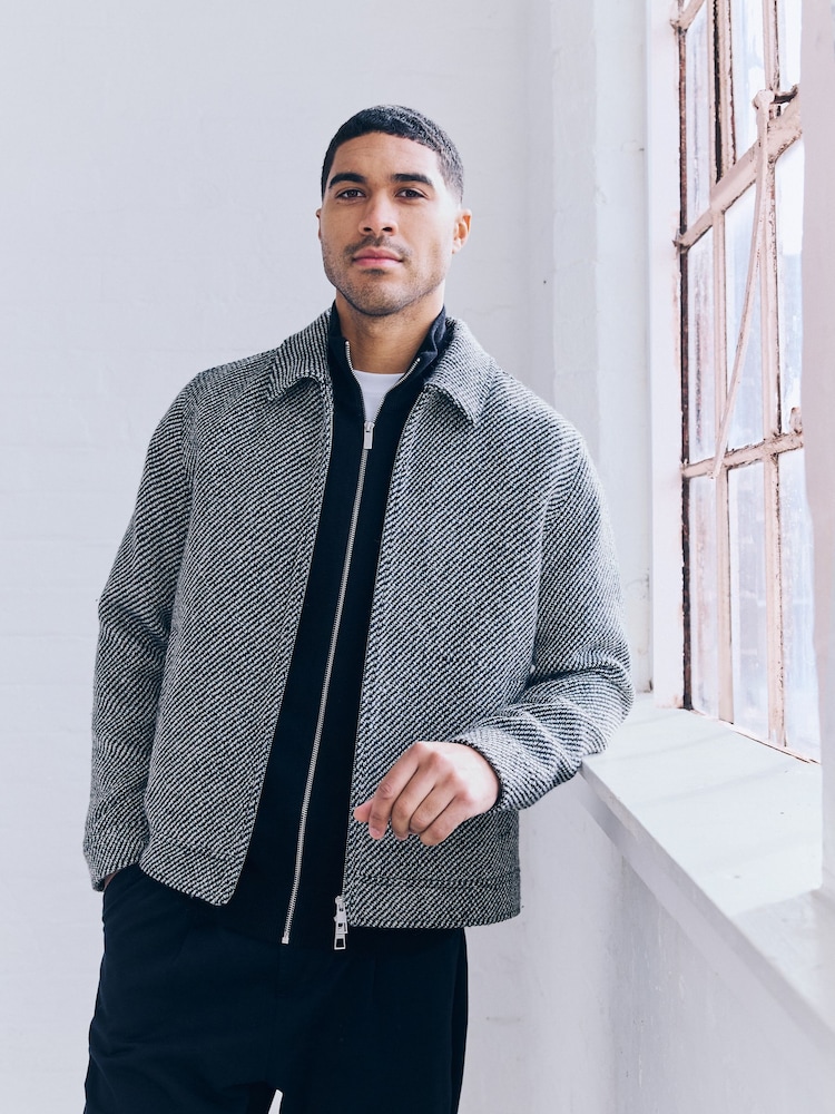 Black/White Textured Shacket - Image 4 of 6