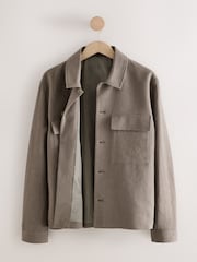 Mushroom Brown Smart Linen Look Shacket - Image 11 of 13