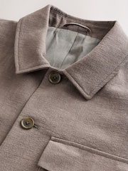 Mushroom Brown Smart Linen Look Shacket - Image 4 of 4