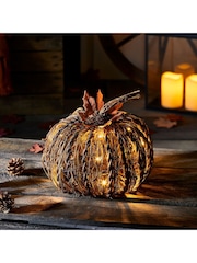 Lights4fun Outdoor Rattan LED Pumpkin - Image 1 of 3