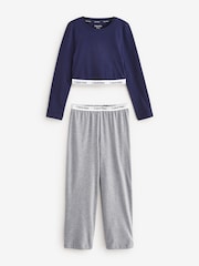 Calvin Klein Grey Knit Pyjama Set With Modern Cotton - Image 1 of 1