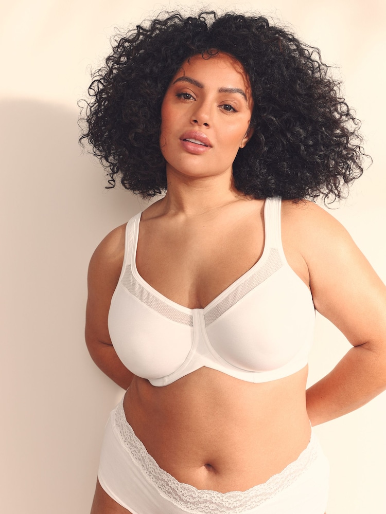 White F-K Ultimate Support Cotton Minimiser Padded Strap Bra - Image 2 of 9 White F-K Ultimate Support Cotton Minimiser Padded Strap Bra - Image 2 of 9