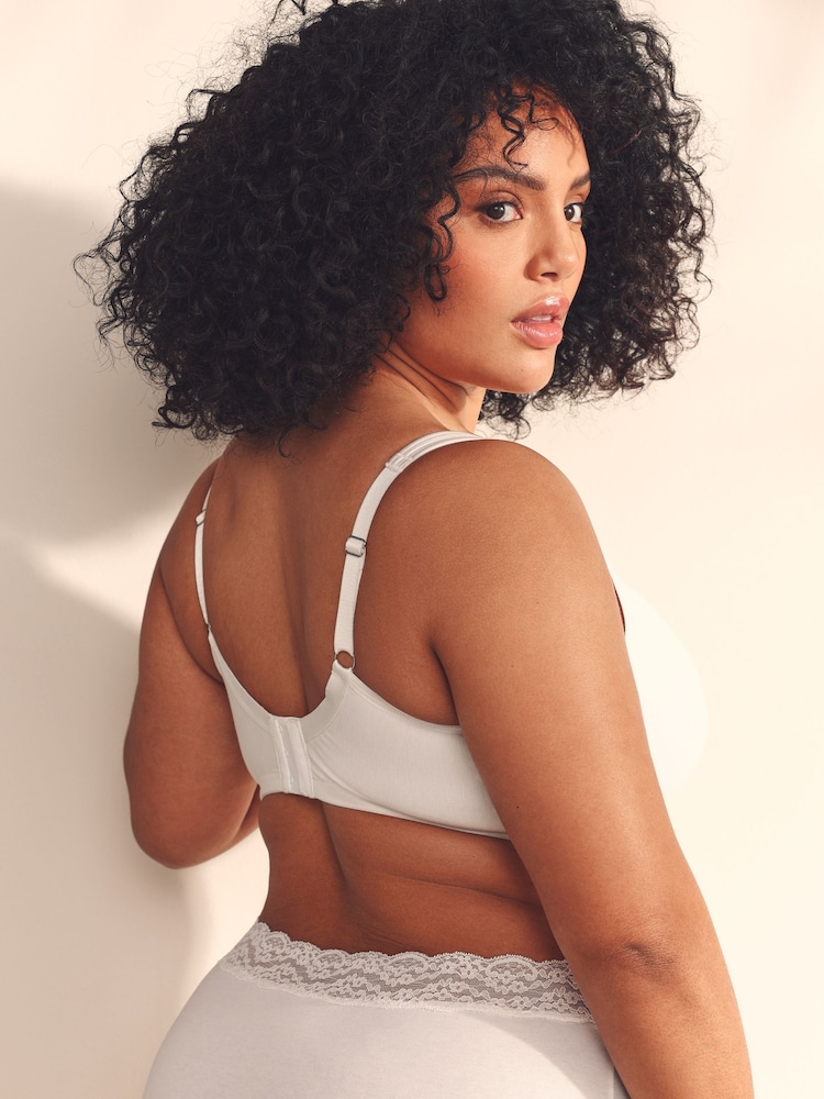 White F-K Ultimate Support Cotton Minimiser Padded Strap Bra - Image 6 of 9