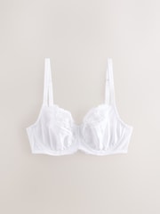 Koraalrood/ecru - DD+ Non Pad Wired Full Cup Microfibre Lace Bra - Image 10 of 13