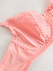 Koraalrood/ecru - DD+ Non Pad Wired Full Cup Microfibre Lace Bra - Image 11 of 13