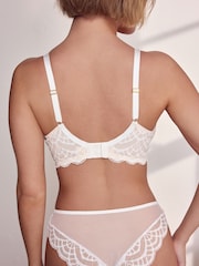 White DD+ Non Pad Plunge DD+ Padded Balcony Chloe Lace Bra - Image 3 of 4