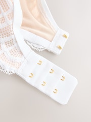 White DD+ Non Pad Plunge Lace Bra - Image 9 of 9