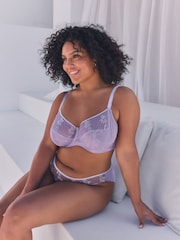 Lilac Purple Non Pad Full Cup F-K Ultimate Support Floral Embroidery Non Pad Bra - Image 2 of 8