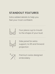 Lilac Purple Non Pad Full Cup F-K Ultimate Support Floral Embroidery Non Pad Bra - Image 4 of 8
