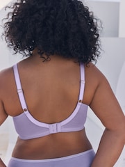 Lilac Purple Non Pad Full Cup F-K Ultimate Support Floral Embroidery Non Pad Bra - Image 5 of 8