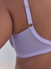 Lilac Purple Non Pad Full Cup F-K Ultimate Support Floral Embroidery Non Pad Bra - Image 8 of 8