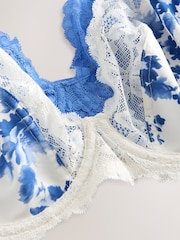 Met print/effen - DD+ Non Pad Full Cup Wired Plunge Microfibre Lace Bras 2 Pack - Image 11 of 11