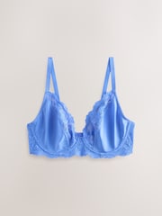 Met print/effen - DD+ Non Pad Full Cup Wired Plunge Microfibre Lace Bras 2 Pack - Image 8 of 11