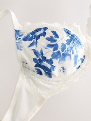 Met print/effen - DD+ Non Pad Full Cup Wired Plunge Microfibre Lace Bras 2 Pack - Image 9 of 11