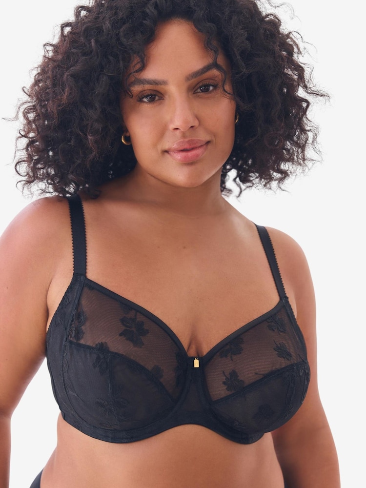 Negro - F-K Ultimate Support Floral Embroidery Non Pad Bra - Imagen 1 de 6