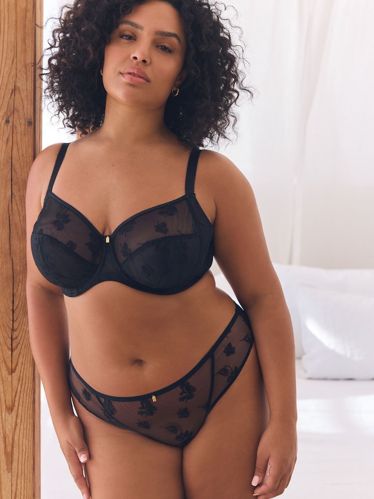 Negro - F-K Ultimate Support Floral Embroidery Non Pad Bra - Imagen 2 de 6