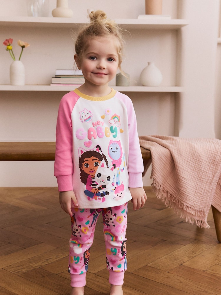 Розовый - Набор 1 пижам из 100% хлопка с длинными рукавами Gabbys Dollhouse (9мес.-8лет) - Изображение 1 из 8