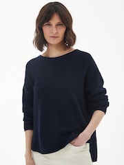 Barbour® Blue 100% Cotton Marine Jumper - Image 1 of 5