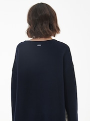 Barbour® Blue 100% Cotton Marine Jumper - Image 2 of 5