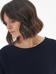 Barbour® Blue 100% Cotton Marine Jumper - Image 3 of 5