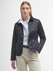 Barbour® Black Deveron Diamond Quilt Lightweight Jacket - Image 1 of 7
