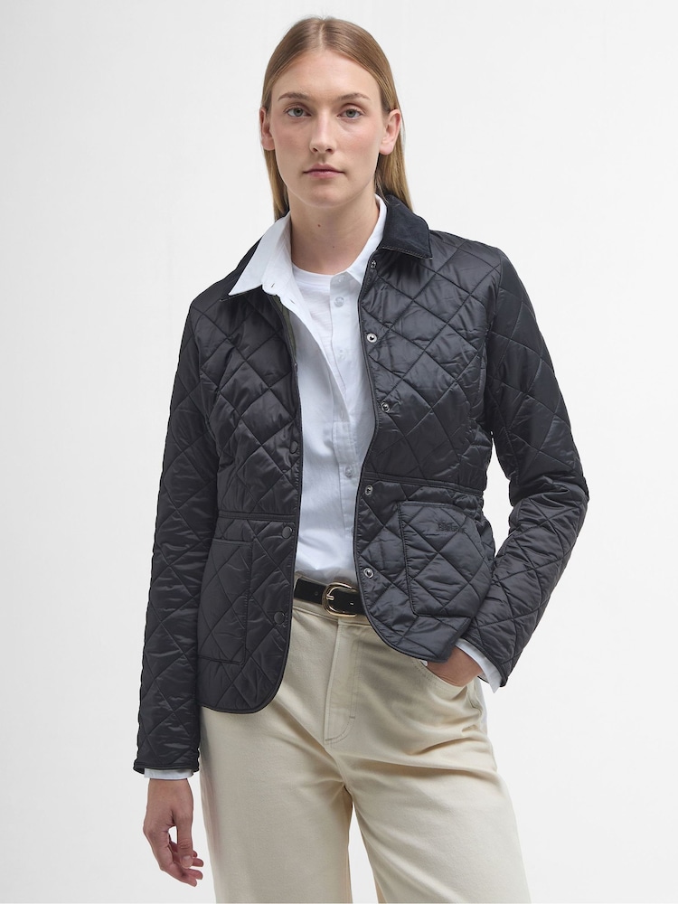Barbour® Black Deveron Diamond Quilt Lightweight Jacket - Image 1 of 7