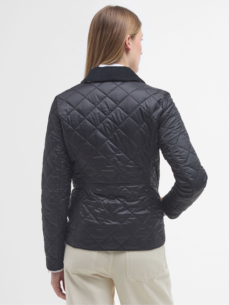 Barbour® Black Deveron Diamond Quilt Lightweight Jacket - Image 2 of 7