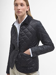 Barbour® Black Deveron Diamond Quilt Lightweight Jacket - Image 3 of 7