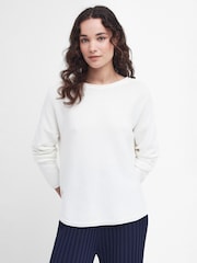 Barbour® White 100% Cotton Marine Jumper - Image 1 of 5