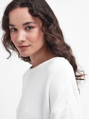 Barbour® White 100% Cotton Marine Jumper - Image 4 of 5