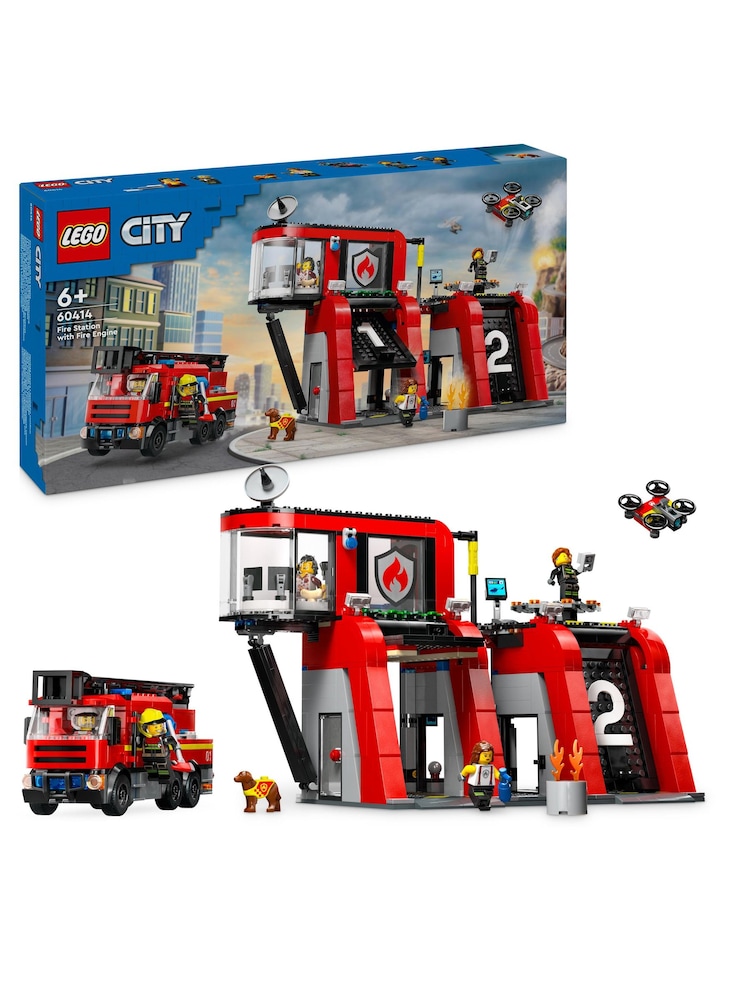 Lego Fire Station with Fire Truck 60414 - Image 1 of 8