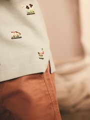 Green Cath Kidston All-Over-Embroidered Short Sleeve Polo Shirt (3mths-7yrs) - Image 5 of 9