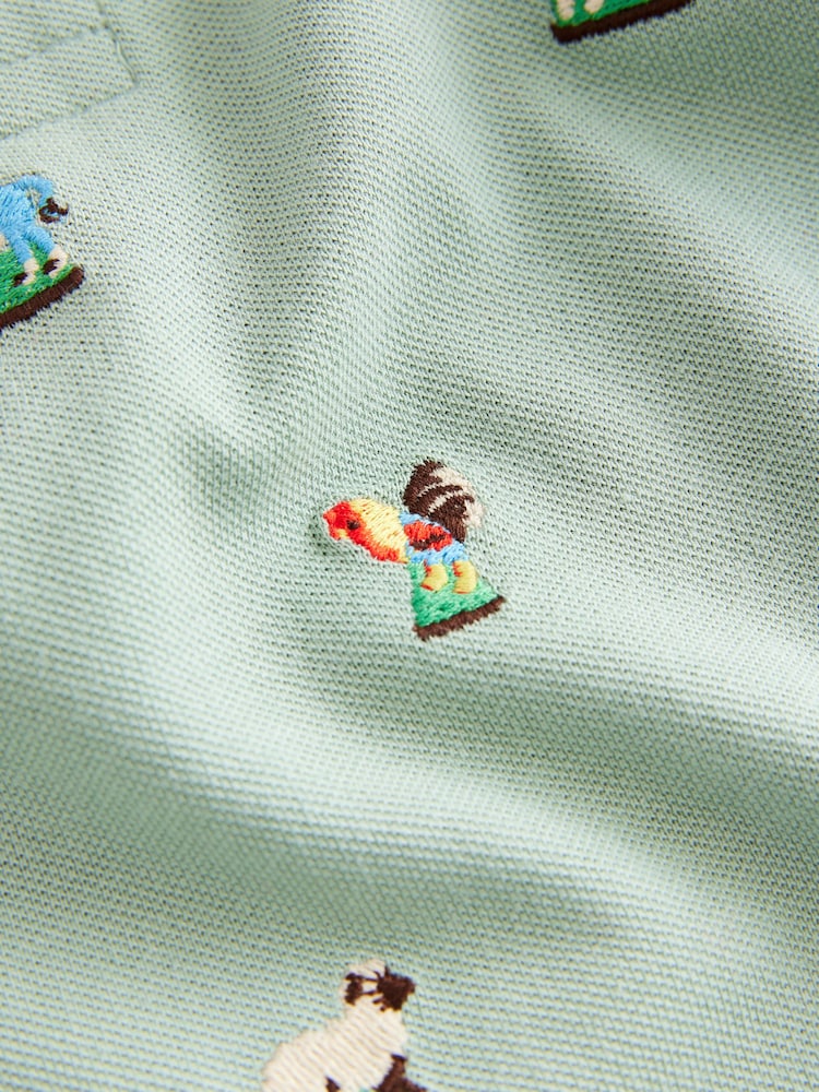 Green Cath Kidston All-Over-Embroidered Short Sleeve Polo Shirt (3mths-7yrs) - Image 9 of 9 Green Cath Kidston All-Over-Embroidered Short Sleeve Polo Shirt (3mths-7yrs) - Image 9 of 9