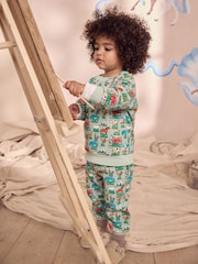 Green Cath Kidston Long Sleeve All-Over-Print Sweatshirt & Joggers Set (3mths-7yrs) - Image 3 of 13