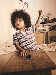 Navy/Red Cath Kidston 100% Cotton All-Over-Print Short Sleeve Polo Shirt (3mths-7yrs) - Image 2 of 9