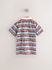 Navy/Red Cath Kidston 100% Cotton All-Over-Print Short Sleeve Polo Shirt (3mths-7yrs) - Image 7 of 9