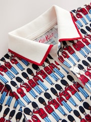 Navy/Red Cath Kidston 100% Cotton All-Over-Print Short Sleeve Polo Shirt (3mths-7yrs) - Image 8 of 9