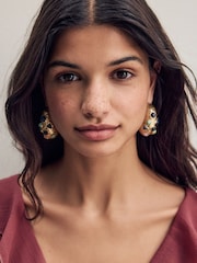 Gold Tone Molten Hoop Earrings - Image 4 of 4