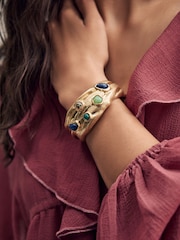 Gold Tone Molten Cuff Bracelet - Image 3 of 3